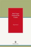 Eski Uygur Türkçesinde Cümle Eski Uygur Türkçesinde Cümle