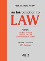 An Introduction To Law An Introduction To Law