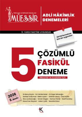 Müessir Adli Hakimlik Denemeleri- ÇÖZÜMLÜ/ 2026 Barış Küçük-Yaşar Mirz Müessir Adli Hakimlik Denemeleri- ÇÖZÜMLÜ/ 2026 Barış Küçük-Yaşar Mirz