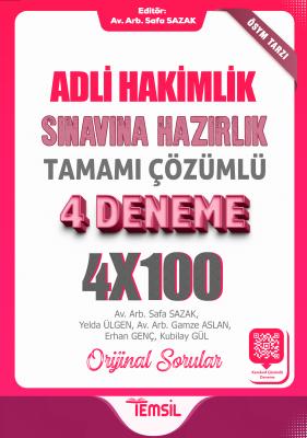 Adli Hakimlik Sınavına Hazırlık Tamamı Karekod Çözümlü 4 Deneme Safa S