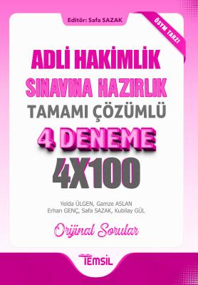 Adli Hakimlik Sınavına Hazırlık Tamamı Çözümlü 4 Deneme Safa Sazak