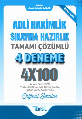 Adli Hakimlik Sınavına Hazırlık Tamamı Çözümlü 4 Deneme Safa Sazak