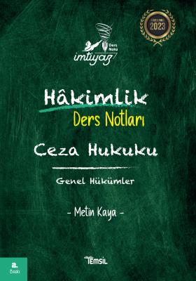 İmtiyaz Hakimlik Ders Notları Ceza Hukuku Genel Hükümler Metin Kaya