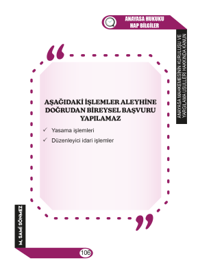 SÜRELER ve HAP BİLGİLER -Anayasa Hukuku- Sami Sönmez