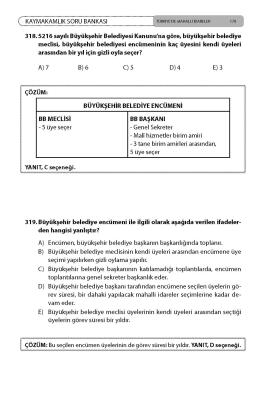 Kaymakamlık Soru Bankası Türkiye'de Mahalli İdareler Mehmet Bülent Kah
