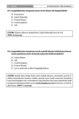 Kaymakamlık Soru Bankası Türkiye'de Mahalli İdareler Mehmet Bülent Kah