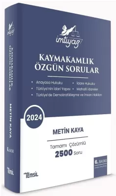 İmtiyaz Kaymakamlık Özgün Sorular 2024