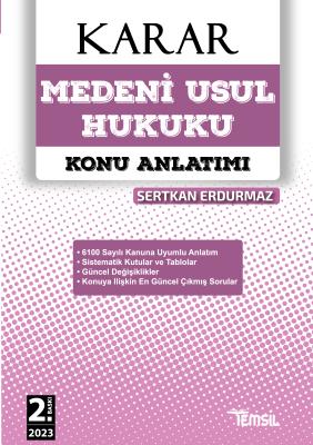 KARAR Medeni Usûl Hukuku Konu Anlatımı Kitabı Sertkan Erdurmaz