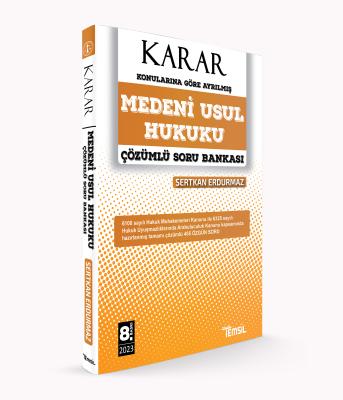 KARAR Medeni Usul Hukuku Çözümlü Soru Bankası Sertkan Erdurmaz