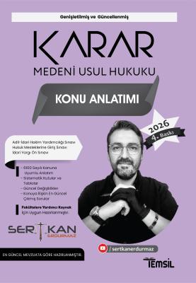 KARAR Medeni Usûl Hukuku Konu Anlatımı Kitabı Sertkan Erdurmaz