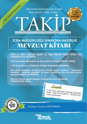 TAKİP İcra Müdürlüğü Sınavlarına Hazırlık Mevzuat Kitabı Sertkan Erdur