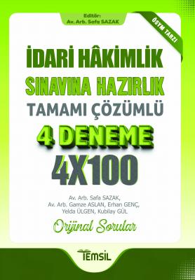 İdari Hâkimlik Sınavına Hazırlık Tamamı Çözümlü 4 Deneme Safa Sazak